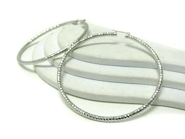 Large round hollow light weight hoop earring  - hoops