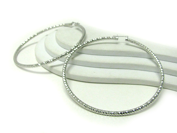 Large round hollow light weight hoop earring  - hoops