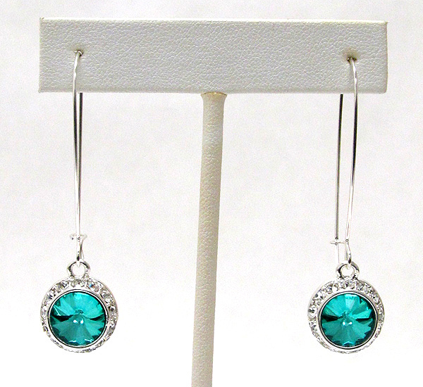 Facet glass and crystal deco drop earring