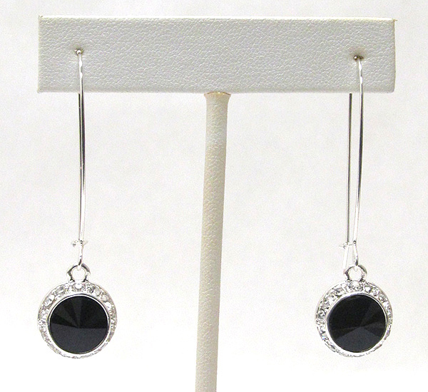 Facet glass and crystal deco drop earring