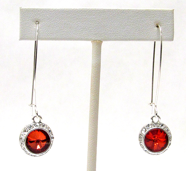 Facet glass and crystal deco drop earring 