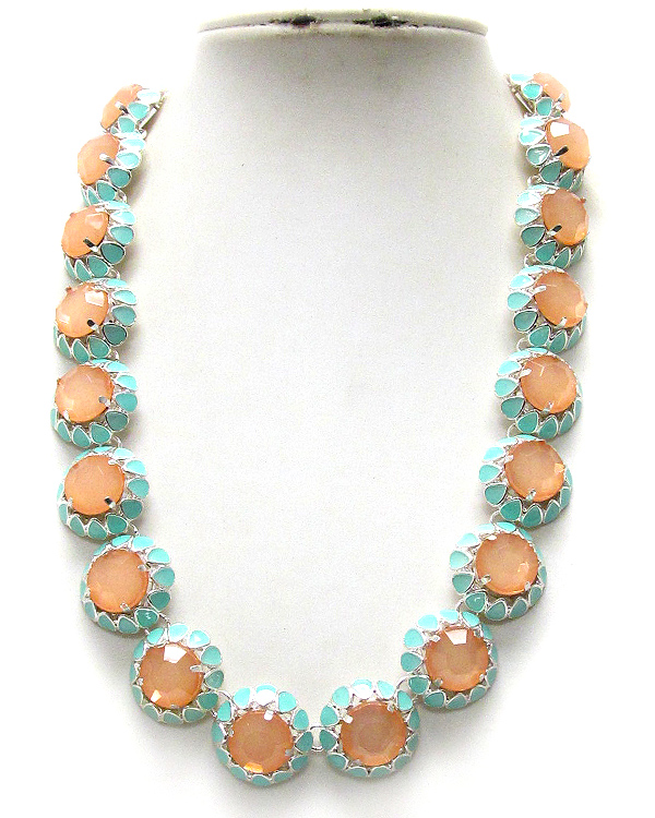 Glass and epoxy deco cup cake necklace