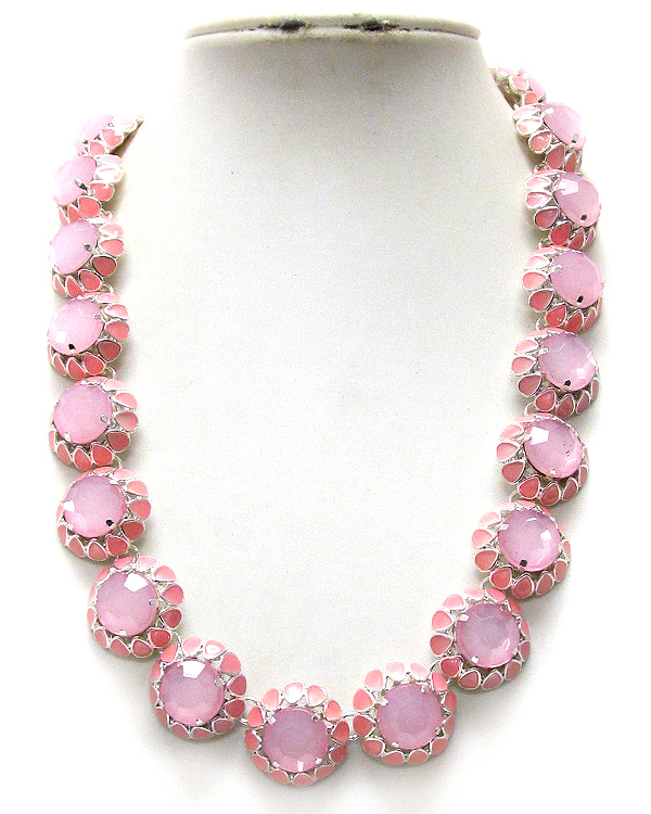 Glass and epoxy deco cup cake necklace