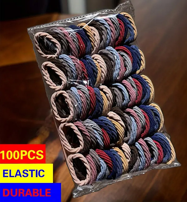 100pcs elastic durable hair ties