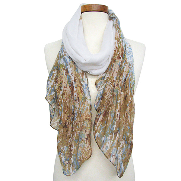 100% polyester splatter spring fashion falling wave scarf