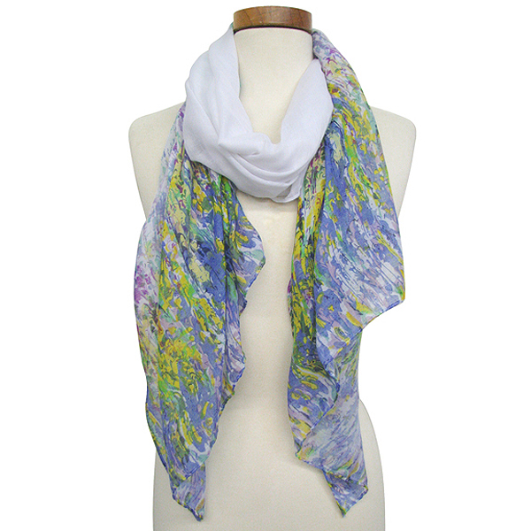 100% polyester splatter spring fashion falling wave scarf 