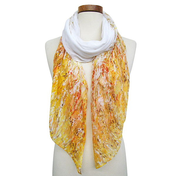 100% polyester splatter spring fashion falling wave scarf 