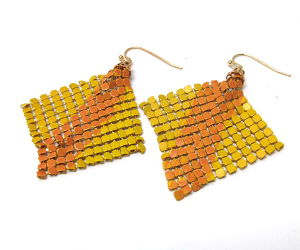 Small size colored metal mesh earring