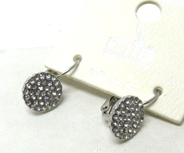 Crystal metal round fashion stud earring 