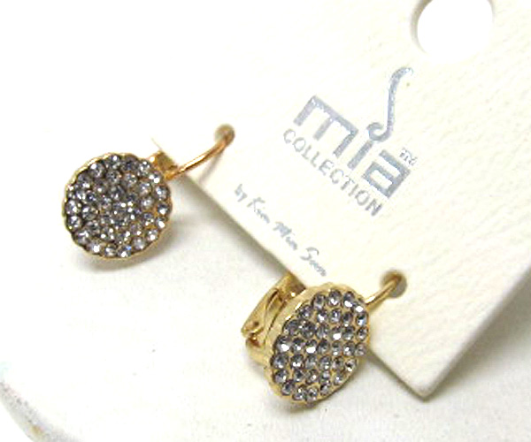 Crystal metal round fashion stud earring