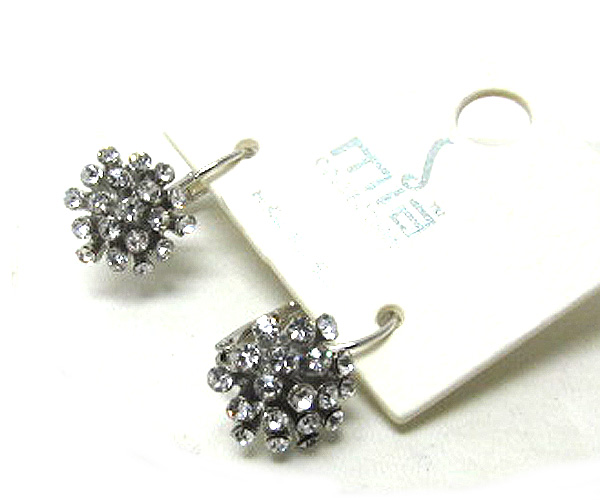 Crystal metal flower fashion stud earring