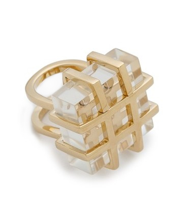 Geometric ice cube cocktail ring