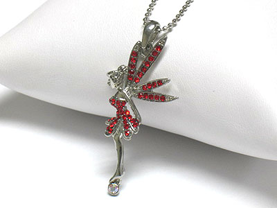 Crystal fairy pendant neckalce