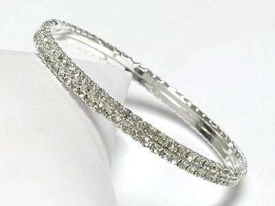 Double line rhinestone bangle