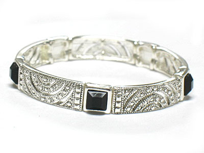 Marcasite look metal casting bracelet