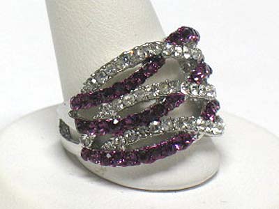 Dual color crystal ring