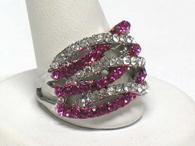 Dual color crystal ring