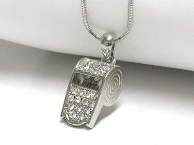 Crystal whistle pendant necklace