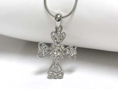 Crystal cross pendant necklace