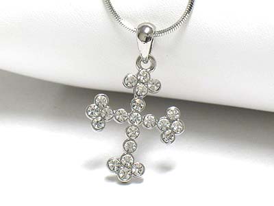 Crystal cross pendant necklace