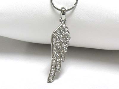 Crystal angel wing pendant necklace