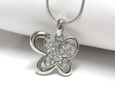 Crystal butterfly pendant necklace