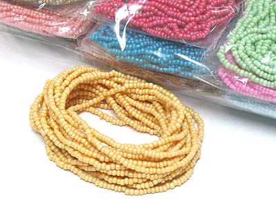 Sell by dozen - multi strand assorted color seeds stretch bracelet mens jewelry