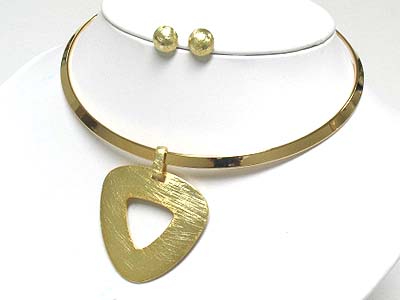 Scratch metal heart pendant chocker set