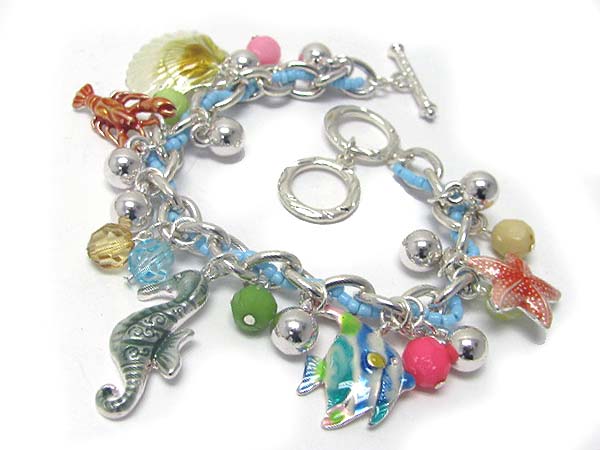 Sea animal theme cahrm dangle bracelet