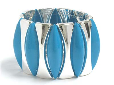 Metal and  pastel tone acryl harmony double stretch bracelet