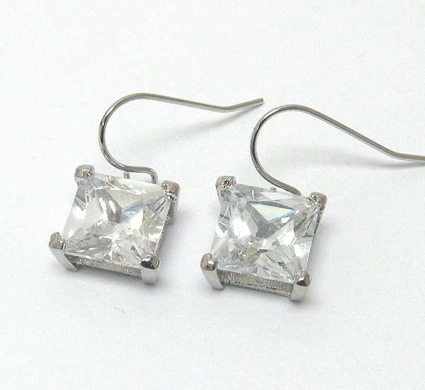 Square cubic zirconia earring