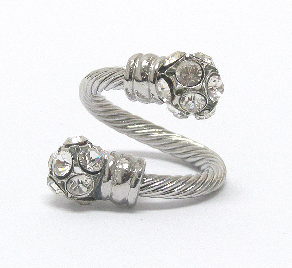 Crystal ball and flexible metal rope ring