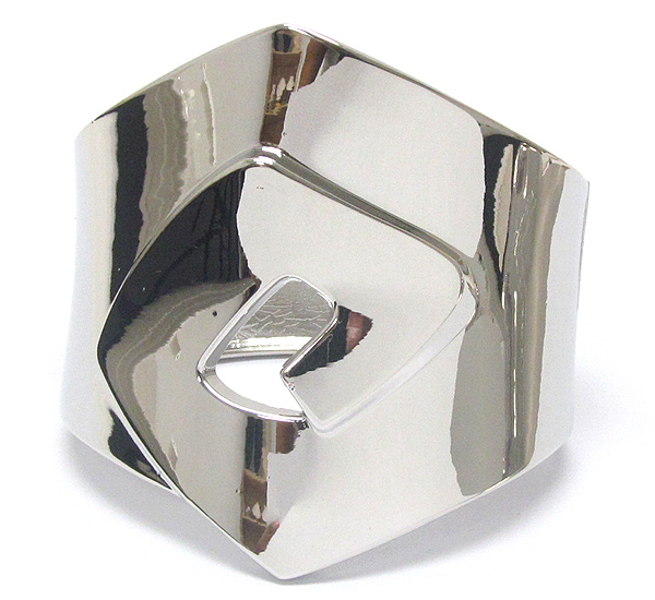 Architectural design metal bangle bracelet