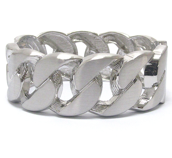 Thick metal chain stretch bracelet