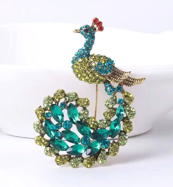 Elegant  peacock brooch