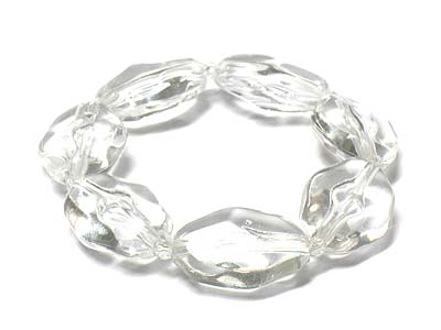 Lucite ice beads stretch bracelet - nude fashion trend