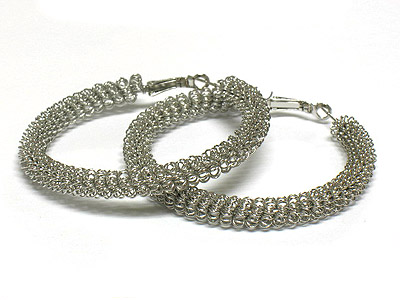 Metal mesh hoop earring - hoops