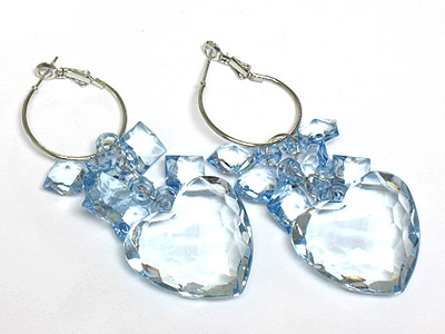 Lucite heart drop earring