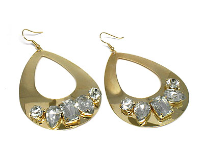 Expoxy stone metal earring