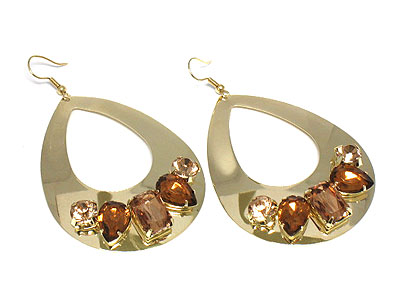 Expoxy stone metal earring