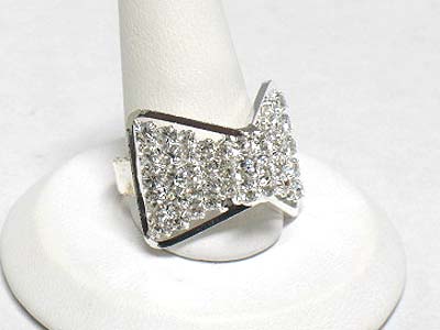 Crystal ribbon ring - adjustable