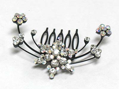 Crystal flower deco hair pin