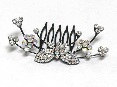 Crystal flower deco hair pin