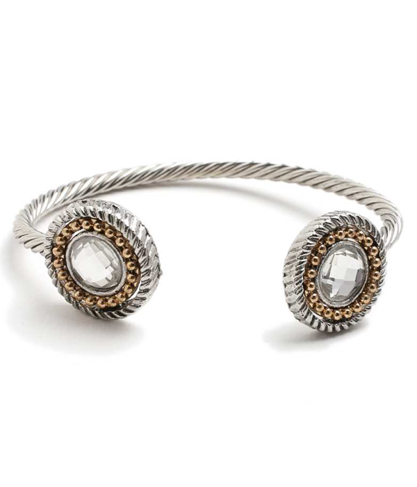 Round woven casting bangle bracelet