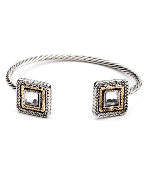 Square woven casting bangle bracelet