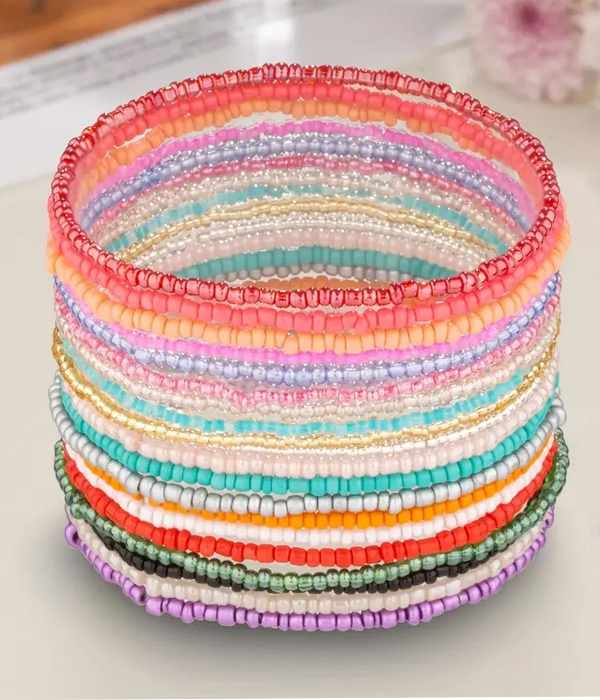 20 piece stackable stretch bracelet set