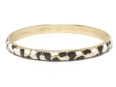 Enamel spotted stackable metal bangle