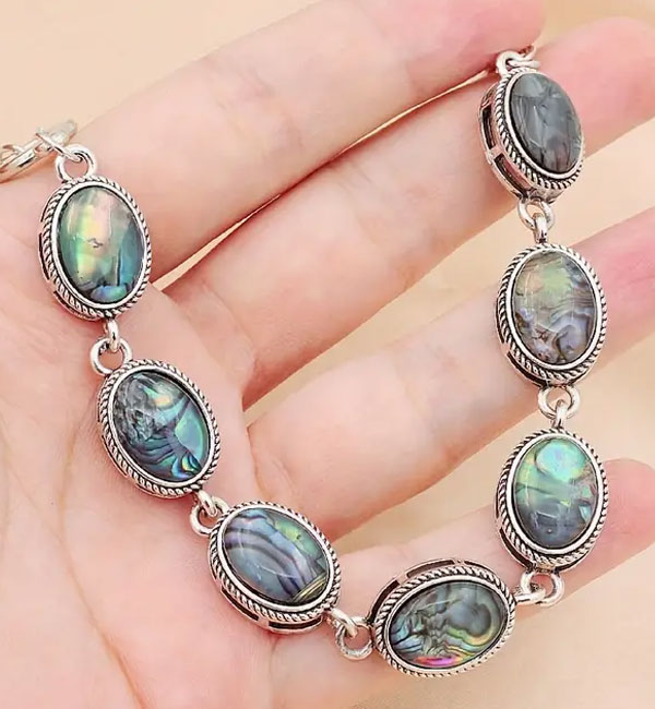 Abalone link toggle bracelet