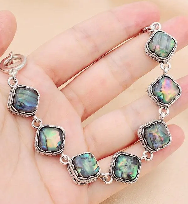 Abalone link toggle bracelet