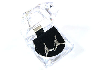 Rhinestone earring set with case - air jordan